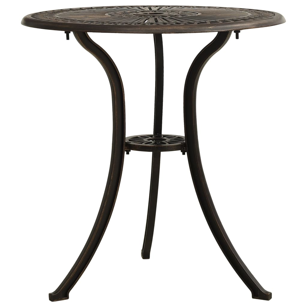 havebord 62x62x65 cm støbt aluminium bronzefarvet billede