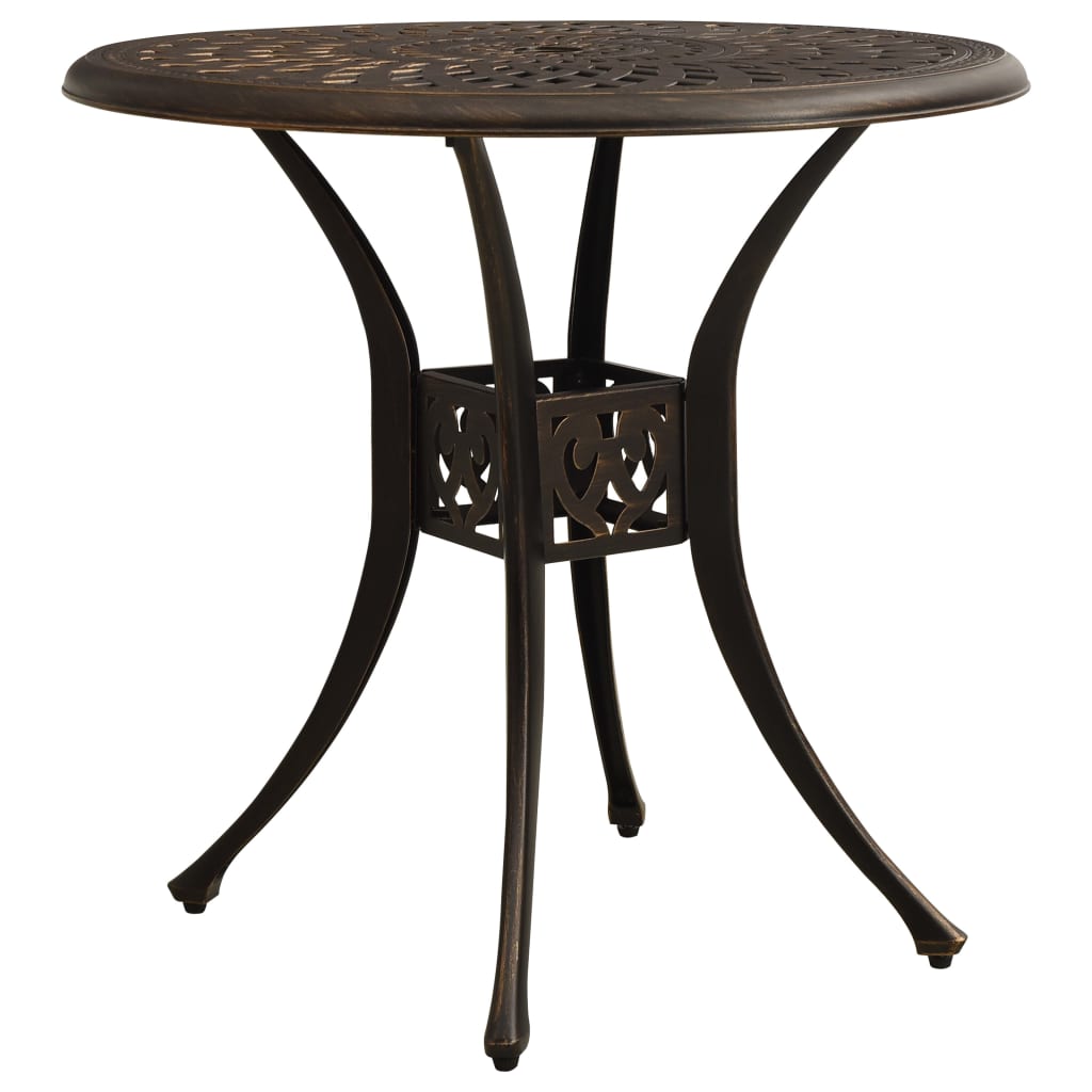 havebord 78x78x72 cm støbt aluminium bronzefarvet billede