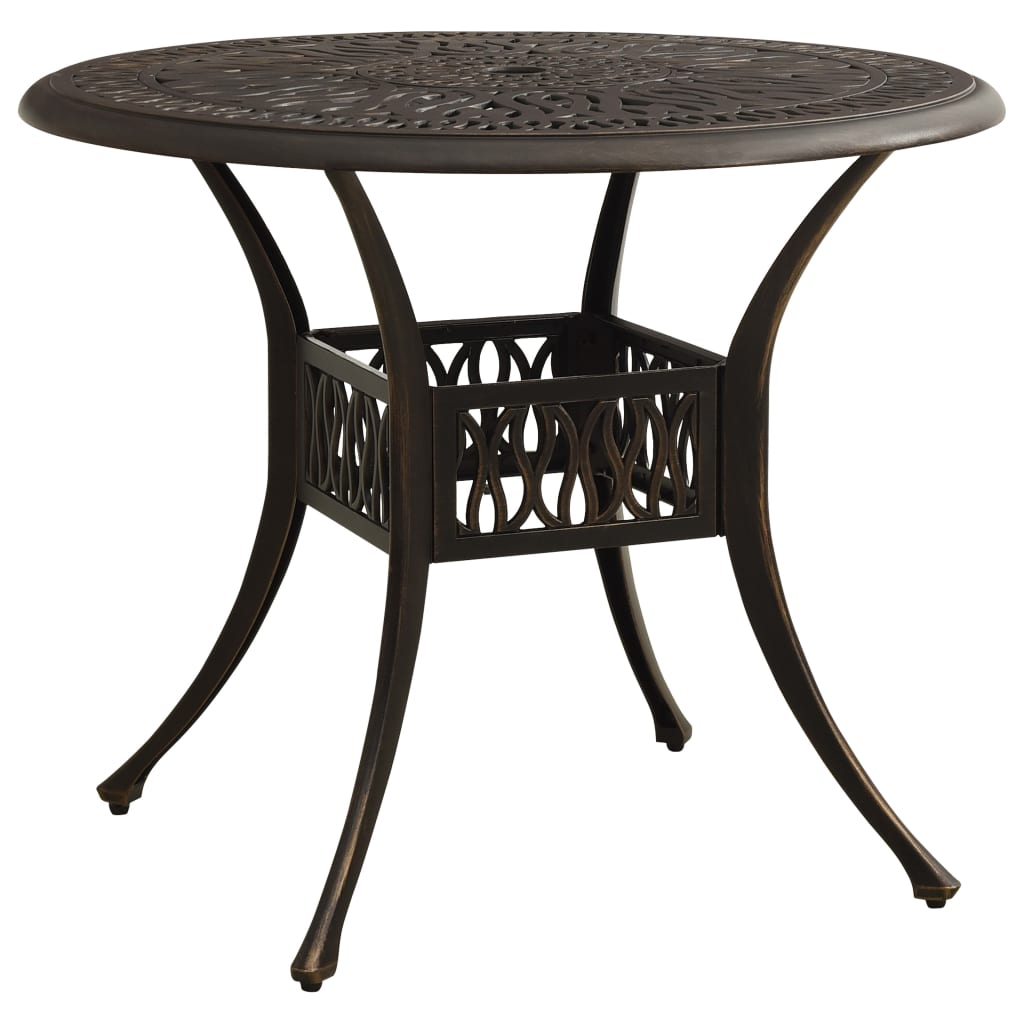 havebord 90x90x74 cm støbt aluminium bronzefarvet billede