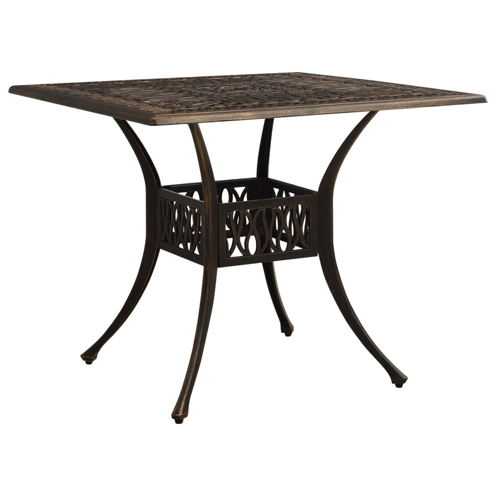 havebord 90x90x73 cm støbt aluminium bronzefarvet billede