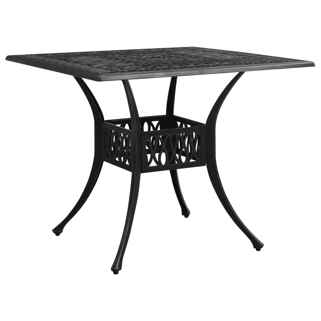 havebord 90x90x73 cm støbt aluminium sort billede