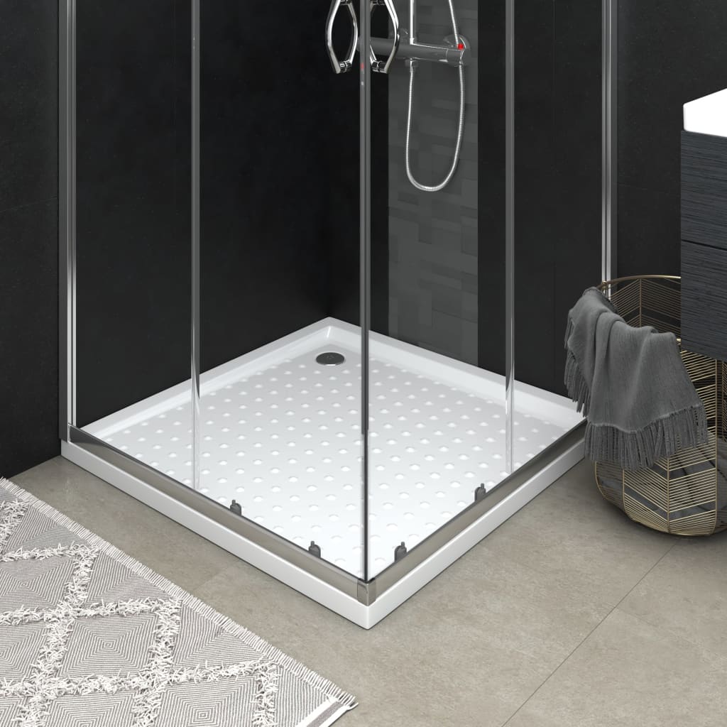 brusekar med dupper 90x90x4 cm ABS hvid