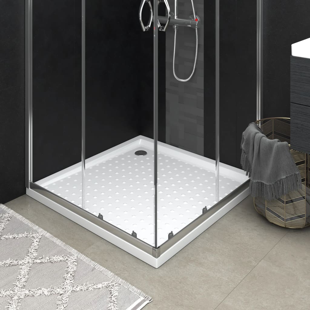 brusekar med dupper 80x80x4 cm ABS hvid billede