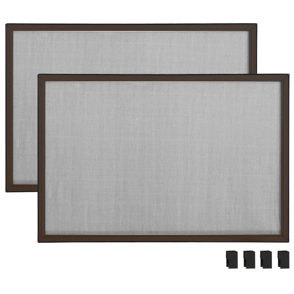 udvideligt insektnet til vinduer (75-143)x50 cm brun