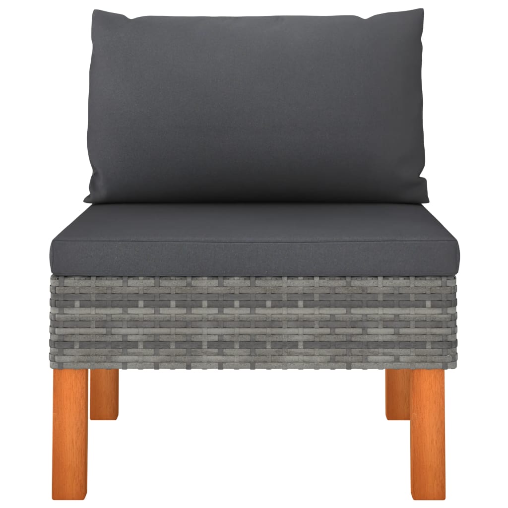 midterdel til sofa polyrattan og massivt eukalyptustræ