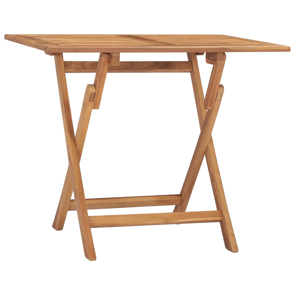 foldbart havebord 90x60x75 cm massivt teaktræ billede