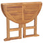 foldbart havebord Ø90x75 cm massivt teaktræ