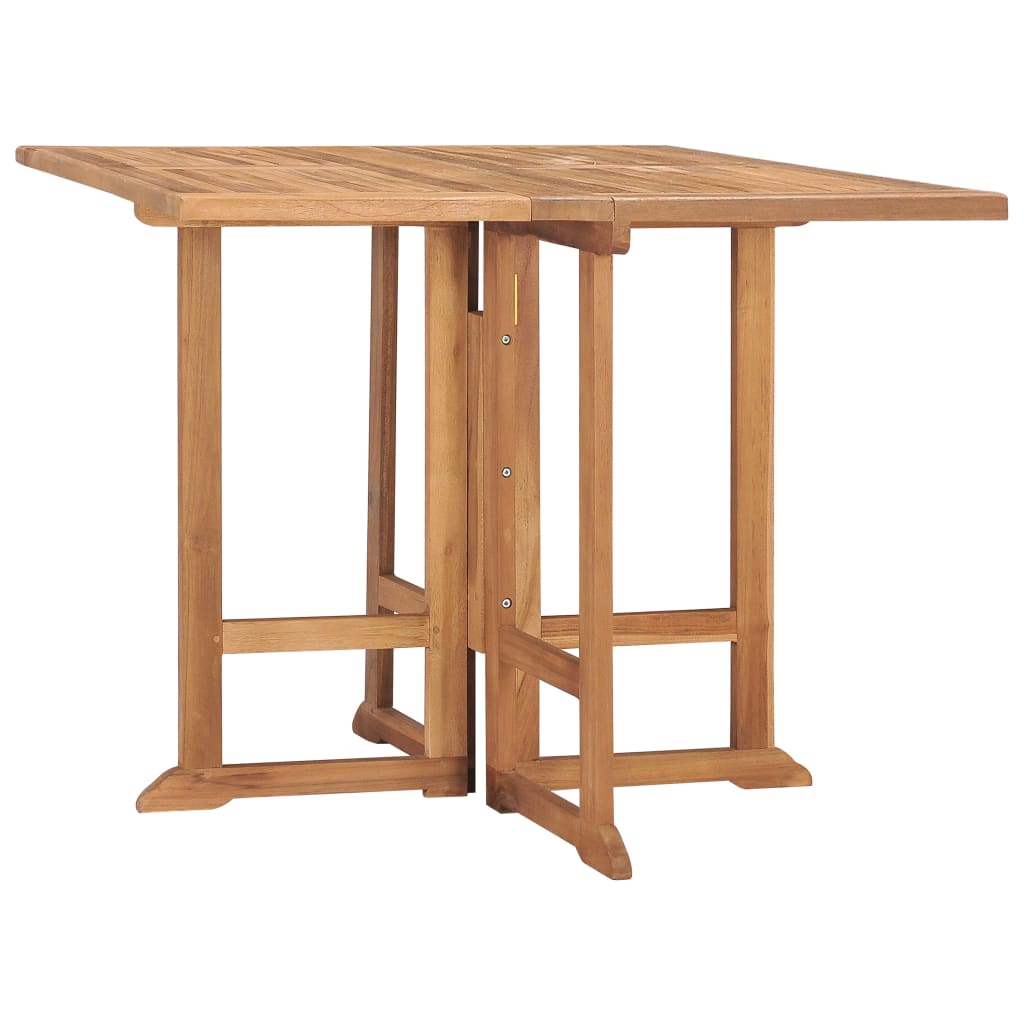 foldbart havebord 90x90x75 cm massivt teaktræ billede