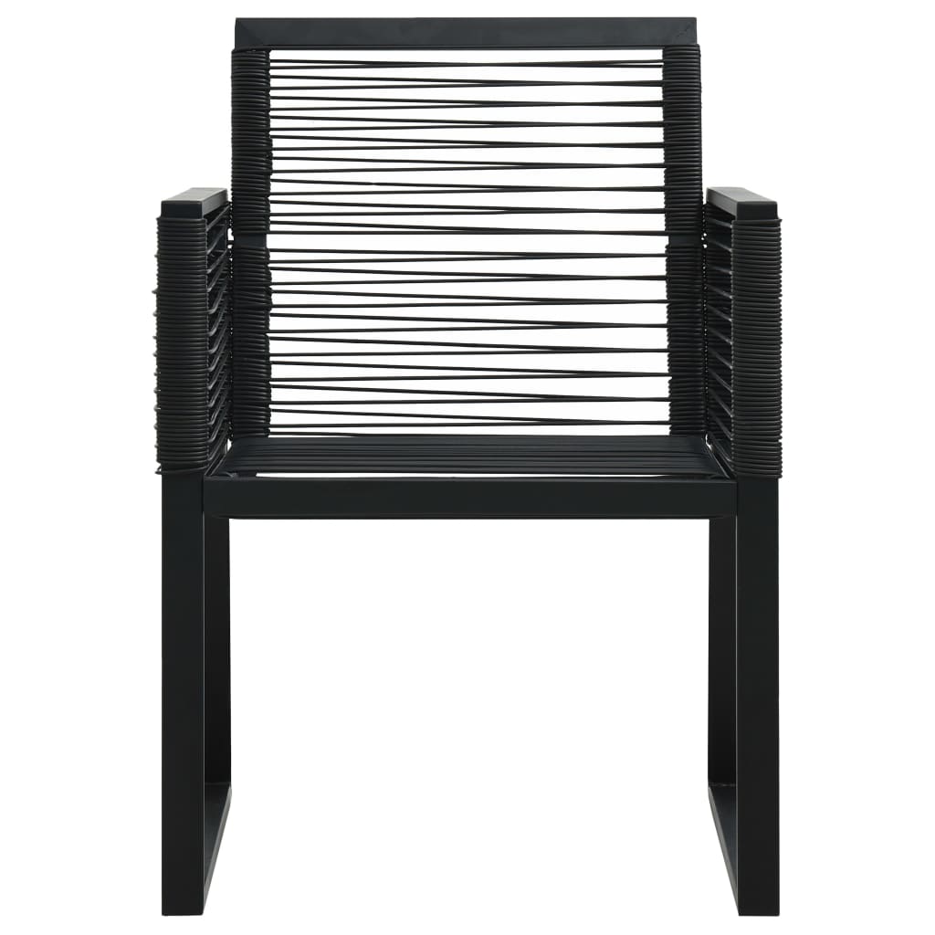 udendørs spisebordssæt 9 dele PVC rattan sort
