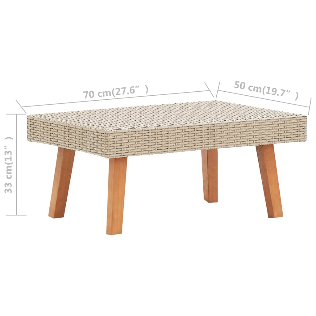 loungesæt til haven 2 dele med hynder polyrattan beige