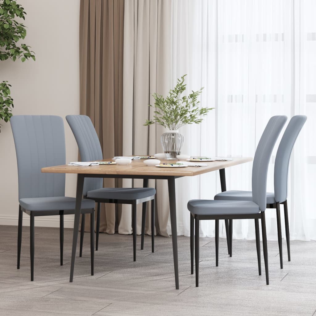 spisebordsstole 4 stk. velour lysegrå