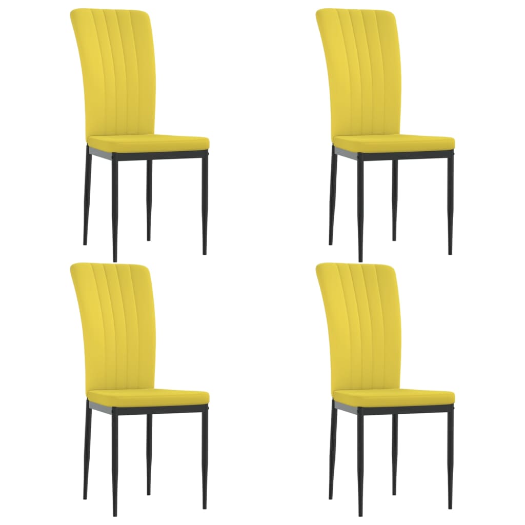 spisebordsstole 4 stk. velour sennepsgul