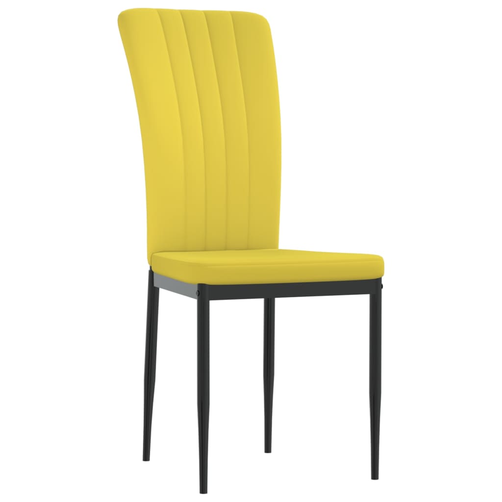 spisebordsstole 4 stk. velour sennepsgul