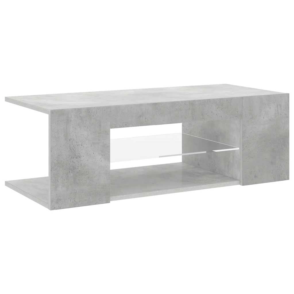 tv-bord med LED-lys 90x39x30 cm betongrå