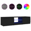 tv-bord med LED-lys 140x40x36 cm sort