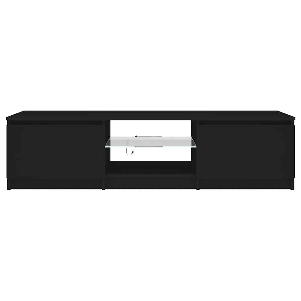 tv-bord med LED-lys 140x40x36 cm sort