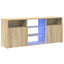 tv-bord med LED-lys 120x30x50 cm sonoma-eg