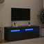 tv-bord med LED-lys 120x35x40 cm sort