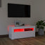 tv-skab med LED-lys 90x35x40 cm hvid