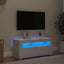 tv-skab med LED-lys 90x35x40 cm hvid