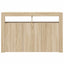 skænk med LED-lys 115,5x30x75 cm sonoma-eg