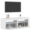 tv-skab med LED-lys 120x35x40 cm hvid