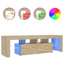 tv-bord med LED-lys 140x36,5x40 cm sonoma-eg