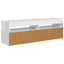 tv-skab med LED-lys 120x35x40 cm hvid højglans