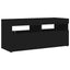 tv-bord med LED-lys 90x35x40 cm sort