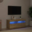tv-bord med LED-lys 90x35x40 cm sonoma-eg