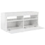 tv-skab med LED-lys 90x35x40 cm hvid højglans
