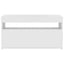 tv-bord med LED-lys 75x35x40 cm hvid