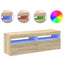 tv-borde med LED-lys 2 stk. 60x35x40 cm sonoma-eg