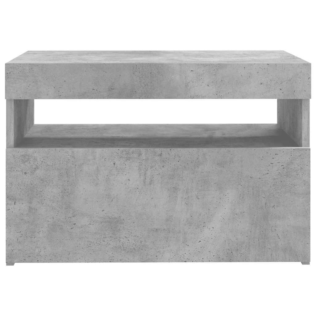 tv-borde med LED-lys 2 stk. 60x35x40 cm betongrå