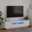 tv-skab med LED-lys 160x35x40 cm hvid
