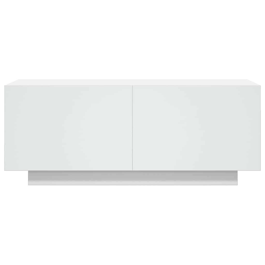 tv-bord 100x35x40 cm konstrueret træ hvid