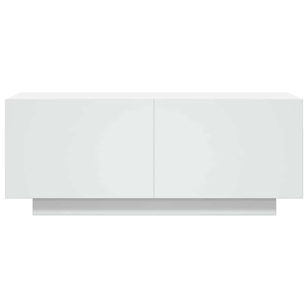 tv-bord 100x35x40 cm konstrueret træ hvid