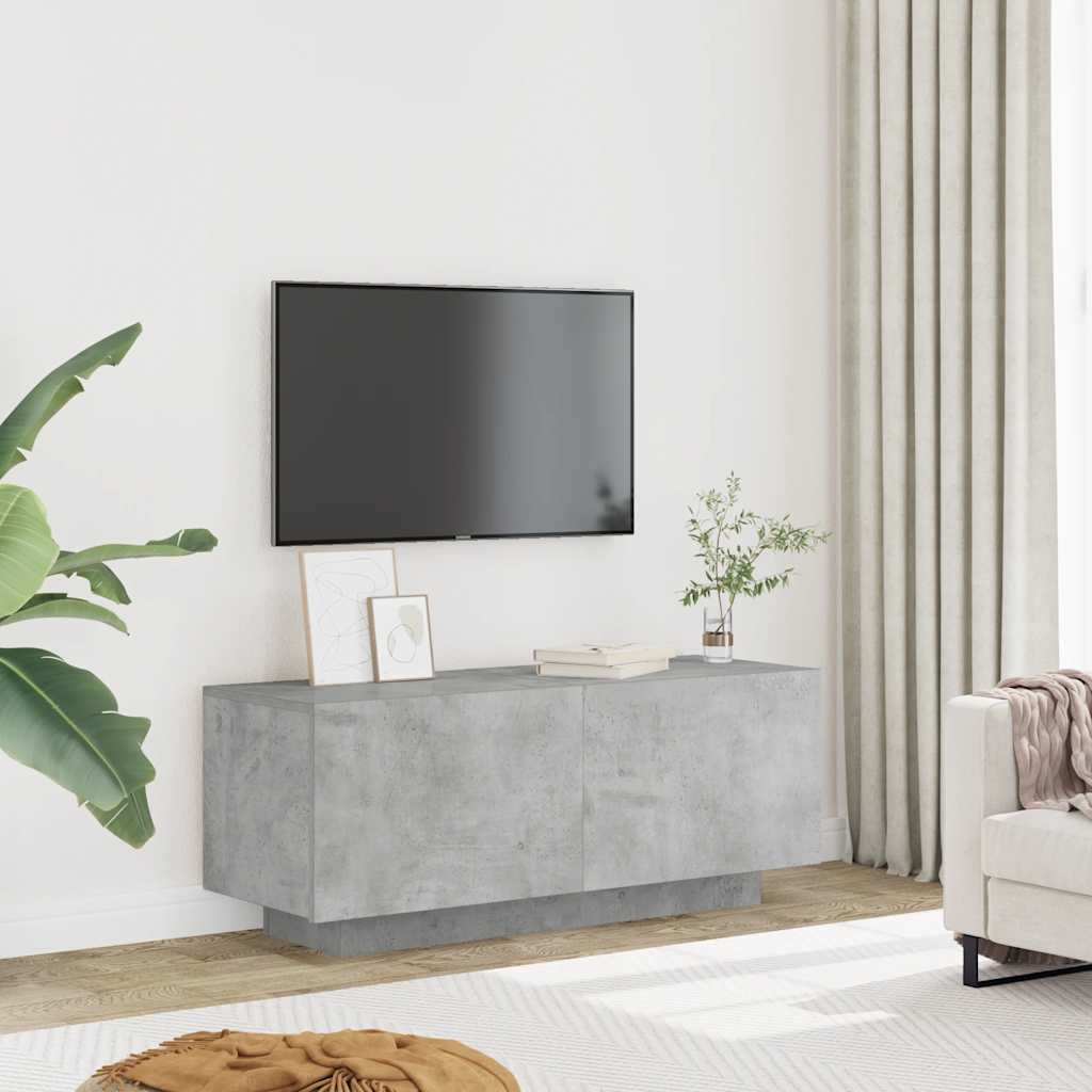 tv-bord 100x35x40 cm konstrueret træ betongrå