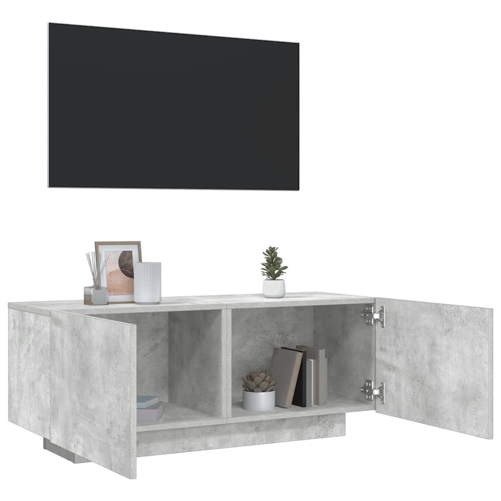 tv-bord 100x35x40 cm konstrueret træ betongrå