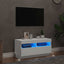 tv-skab med LED-lys 80x35x40 cm hvid