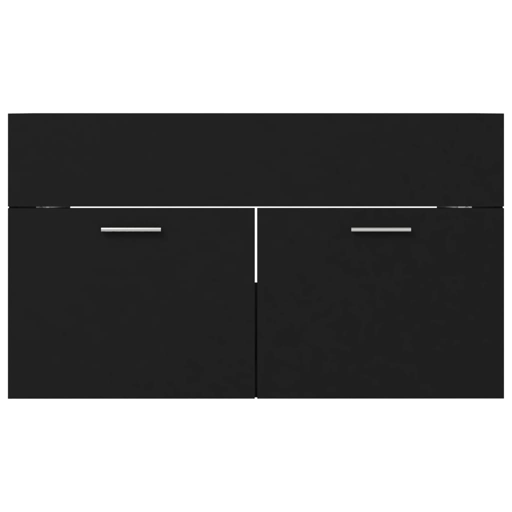 skab til håndvask 80x38,5x46 cm konstrueret træ sort