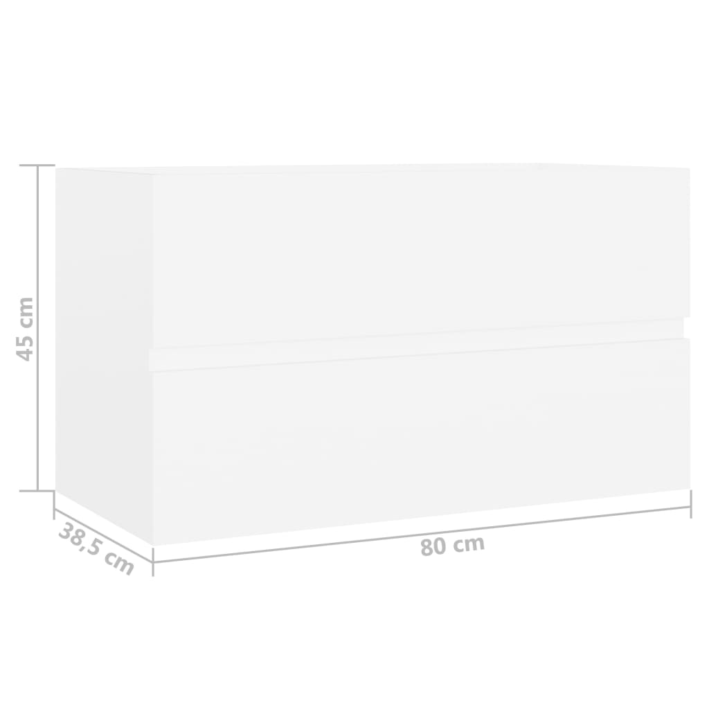 skab til håndvask 80x38,5x45 cm konstrueret træ hvid