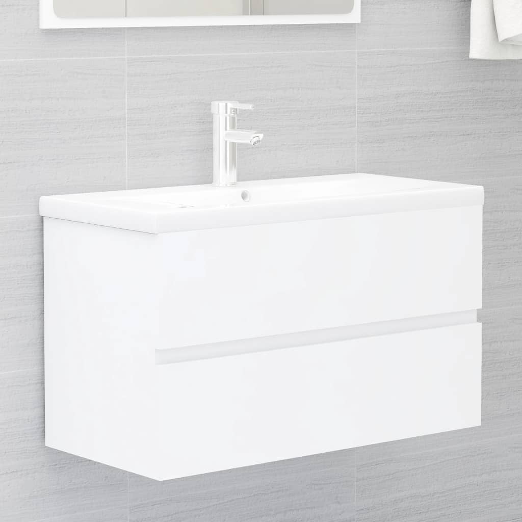 skab til håndvask 80x38,5x45 cm konstrueret træ hvid