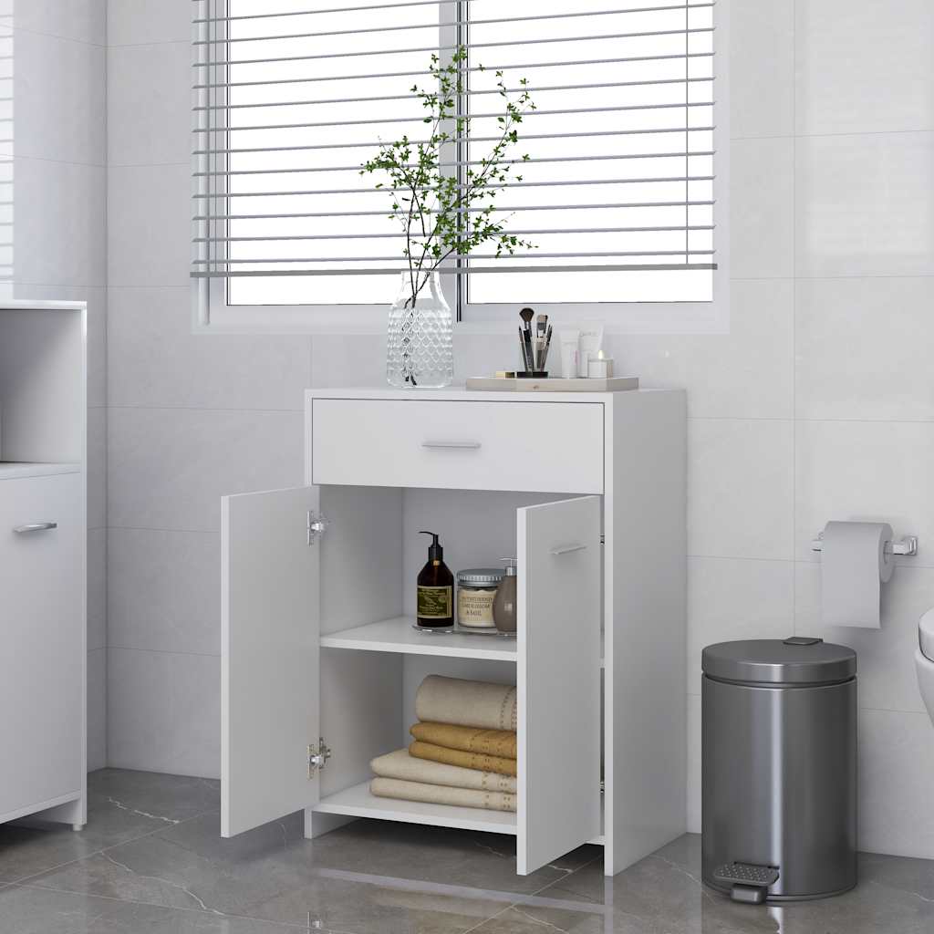 badeværelsesskab 60x33x80 cm konstrueret træ hvid