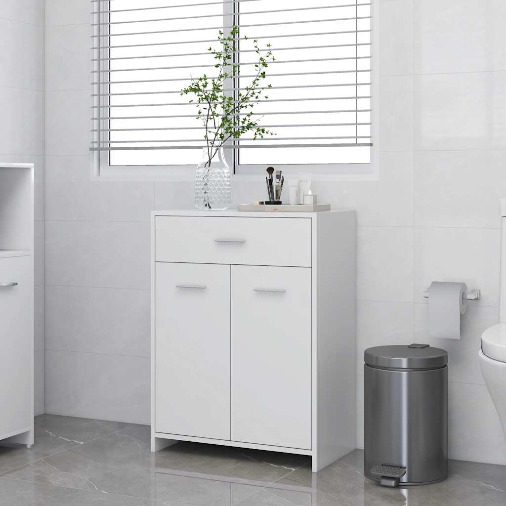 Badeværelsesskab 60 × 33 × 80 cm - hvid, konstrueret træ