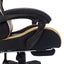 gamingstol m. LED-lys RGB-farver kunstlæder guld og sort