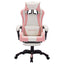 gamingstol med LED-lys RGB-farver kunstlæder pink og hvid
