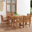 7-delt havespisesæt 140x80 cm massivt teaktræ