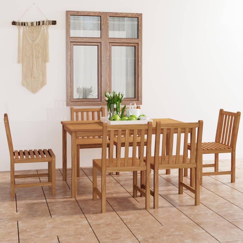 7-delt havespisesæt 150x90 cm massivt teaktræ