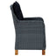 udendørs spisebordssæt 9 dele med hynder polyrattan mørkegrå